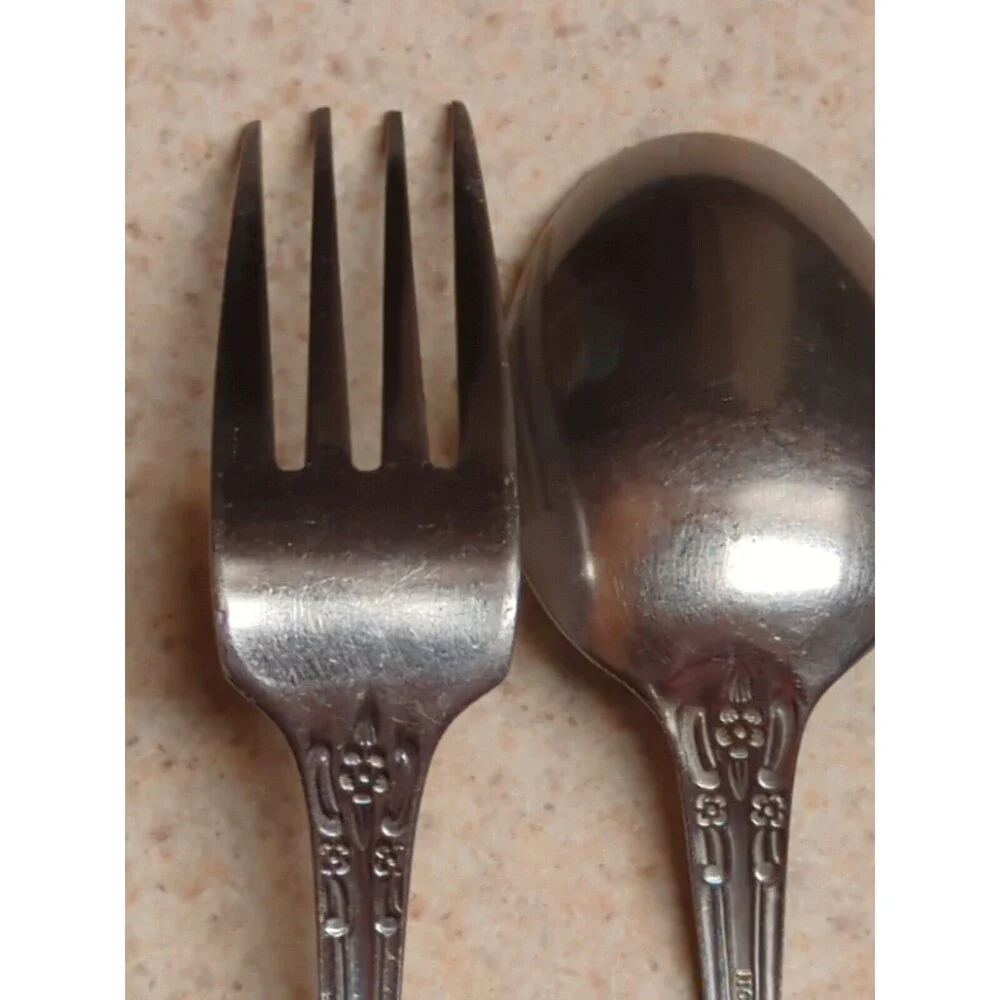 Northland CAROLINA Spoons Fork Korea Stainless Flatware Floral Rose